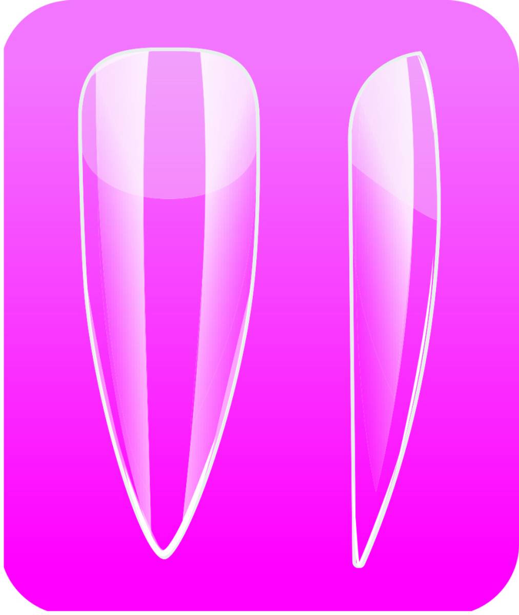 Soft Gel Tip 550stk, Clear Stiletto